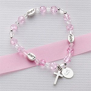 Personalized Faith And Love Silver Monogram Bracelet