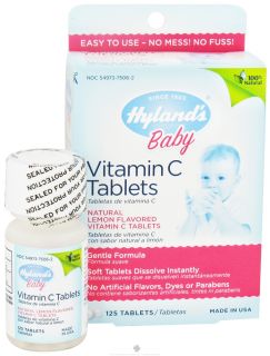 Hylands   Baby Vitamin C Tablets Natural Lemon Flavor   125 Tablets