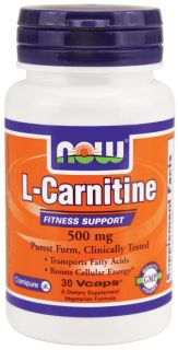 NOW Foods   L Carnitine 500 mg.   30 Capsules