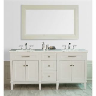 Stufurhome 72 Christine Double Sink Vanity with White Marble Top   White