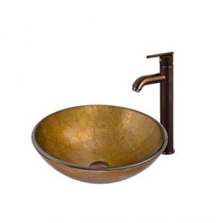 VIGO Branco Glass Vessel Sink and Faucet Set in Oil Rubbed Bronze