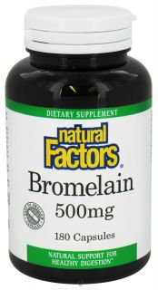 Natural Factors   Bromelain 500 mg.   180 Capsules