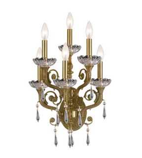Regal 6 Light Wall Sconces in Aged Brass 5176 AG CL MWP