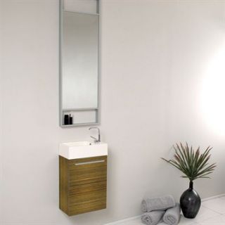 Fresca Pulito Small Zebra Modern Bathroom Vanity with Tall Mirror