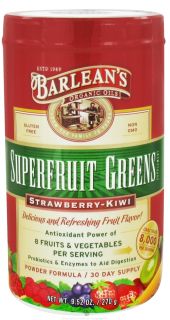 Barleans   Superfruit Greens Powder Formula Strawberry Kiwi   9.52 oz.