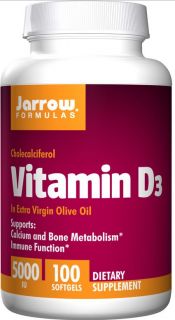 Jarrow Formulas   Vitamin D3 Cholecalciferol 5000 IU   100 Softgels