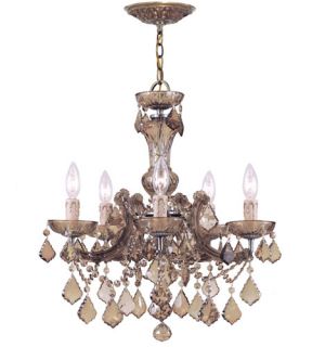 Maria Theresa 5 Light Mini Chandeliers in Antique Brass 4476 AB GT MWP