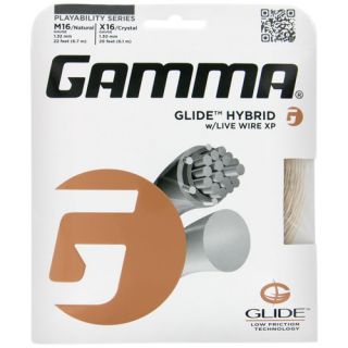 Gamma Glide Hyrbid with Live Wire XP Gamma Tennis String Packages