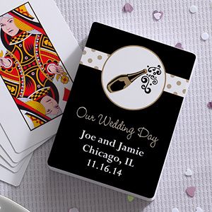 Personalized Wedding Favor Playing Card Deck   Champagne Toast