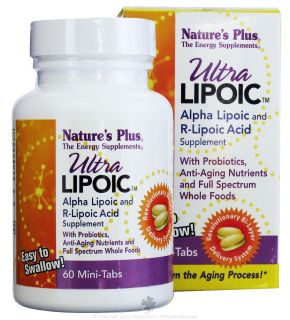 Natures Plus   Ultra Lipoic Alpha Lipoic & R Lipoic Acid Mini Tabs   60 Tablets