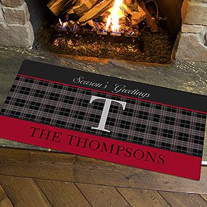 Large Personalized Family Doormats   Northwoods Plaid