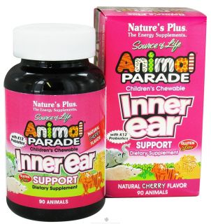 Natures Plus   Animal Parade Inner Ear Support Cherry   90 Chewable Tablets