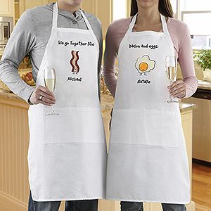 Personalized Aprons for Couples   We Go Together