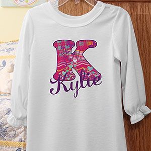 Personalized Girls Nightgown   Her Name & Initial