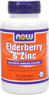 NOW Foods   Elderberry and Zinc   30 Lozenges