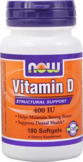 NOW Foods   Vitamin D 400 IU   180 Softgels