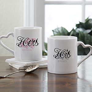 Personalized His and Hers Interlocking Coffee Mug Set