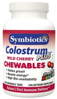 Symbiotics   Colostrum Plus Chewables Cherry   120 Chewable Tablets