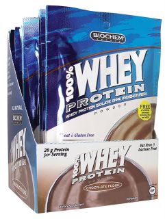 Biochem by Country Life   100% Whey Protein Powder Packet Chocolate Fudge   1.1 oz.