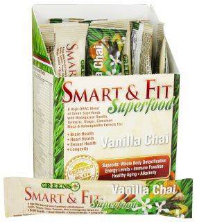 Greens Plus   Smart & Fit Superfood Blend Vanilla Chai   15 x 8.9g. Stickpacks
