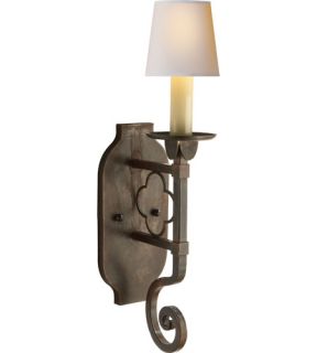 Suzanne Kasler Margarite 1 Light Wall Sconces in Aged Iron With Wax SK2105AI