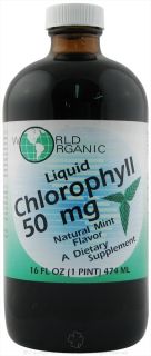 World Organic   Liquid Chlorophyll Mint 50 mg.   16 oz.