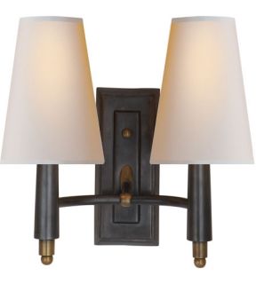 Thomas Obrien Farlane 2 Light Wall Sconces in Bronze With Antique Brass Accents TOB2046BZ/HAB NP