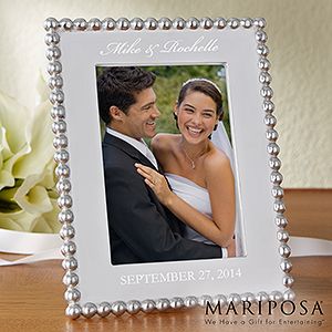 Personalized Wedding Picture Frames   Mariposa String of Pearls