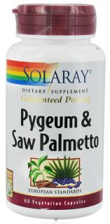 Solaray   Guaranteed Potency Pygeum & Saw Palmetto   60 Vegetarian Capsules