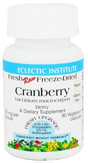 Eclectic Institute   Cranberry Fresh Raw Freeze Dried 300 mg.   90 Vegetarian Capsules