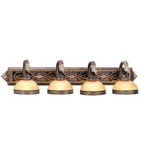 Seville 4 Light Bathroom Vanity Lights in Palacial Bronze With Gilded Accents 8534 64