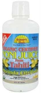 Dynamic Health   Organic Noni Juice From Tahiti 100% Pure   32 oz.