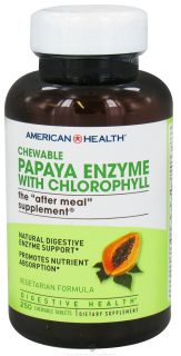 American Health   Papaya Enzyme With Chlorophyll Chewable   250 Tablets