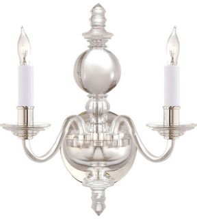 E.F. Chapman George Ii 2 Light Wall Sconces in Crystal With Polished Silver CHD1155CG