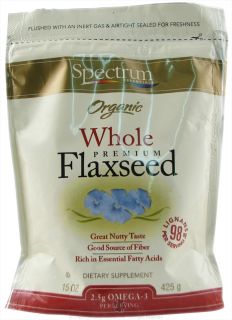 Spectrum Essentials   Organic Whole Premium Flaxseed   15 oz.