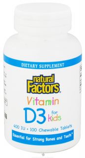 Natural Factors   Vitamin D3 for Kids 400 IU   100 Chewable Tablets