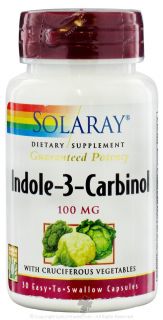 Solaray   Guaranteed Potency Indole 3 Carbinol 100 mg.   30 Capsules