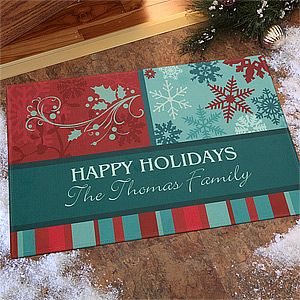 Personalized Holiday Doormats   Happy Holidays