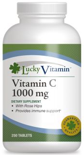LuckyVitamin   Vitamin C With Rose Hips 1000 mg.   250 Tablets