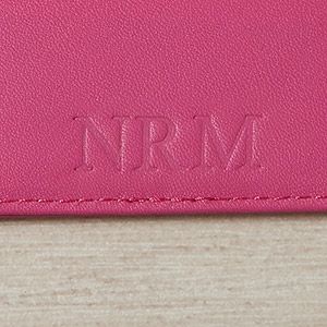 Personalized Pink Leather Luggage Tags