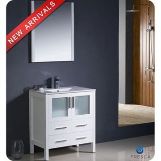 Fresca Torino 30 White Modern Bathroom Vanity with Integrated Sink