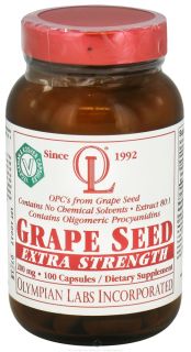 Olympian Labs   Grape Seed Extra Strength 200 mg.   100 Vegetarian Capsules