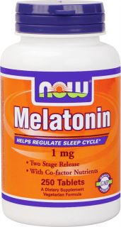 NOW Foods   Melatonin with B3, B6, & Magnesium   Timed Release, Vegetarian 1 mg.   250 Tablets
