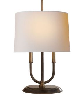 Thomas Obrien Calliope 2 Light Table Lamps in Bronze With Antique Brass Accents TOB3153BZ/HAB NP