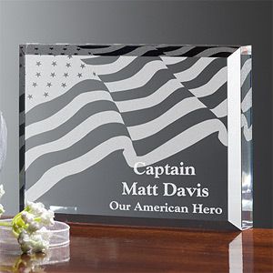 Personalized American Flag Hero Keepsake Gift