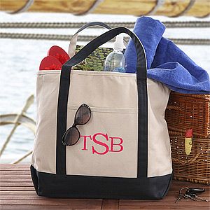 Raised Monogram Weekend Getaway Personalized Tote Bag