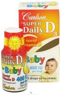 Carlson Labs   Super Daily D3 Baby 400 IU   10.98 ml.