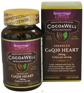 CocoaWell   Advanced CoQ10 Heart 200 mg.   60 Vegetarian Capsules