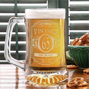Personalized Birthday Beer Mugs   Vintage Classic