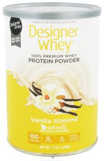 Designer Protein   Designer Whey 100% Whey Protein Powder Vanilla Almond   12 oz.